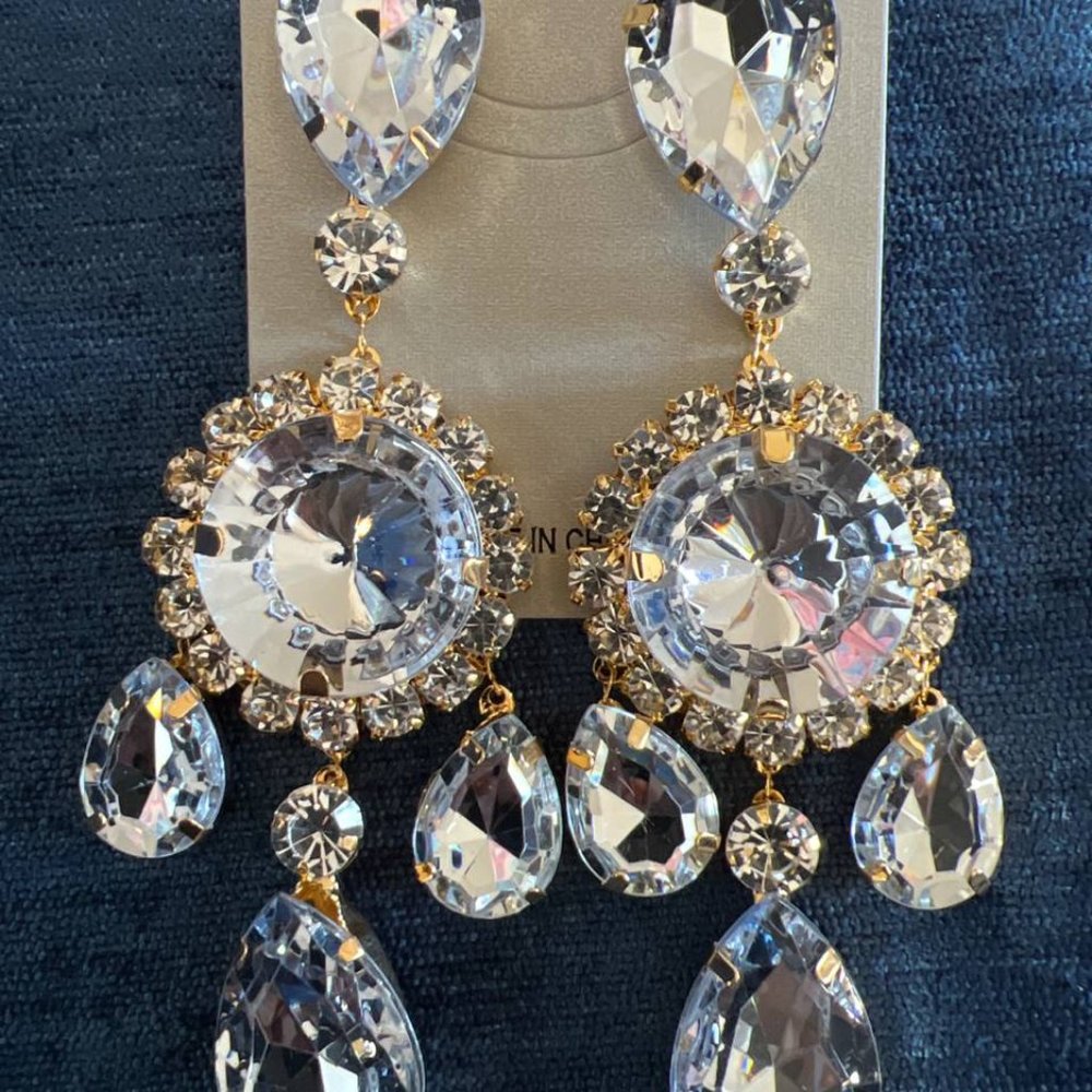 Fashion Crystal Set Necklace Earrings Jewelry Choker Rhinestone Collar Set - Picture 6 of 7